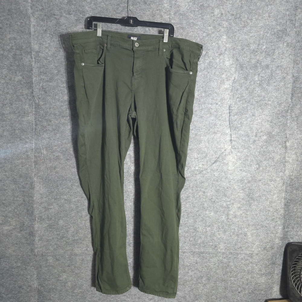 Paige Croft Men 44 Green Pine Shade Skinny Fit Stretch Pants M725799-5830 Olive
